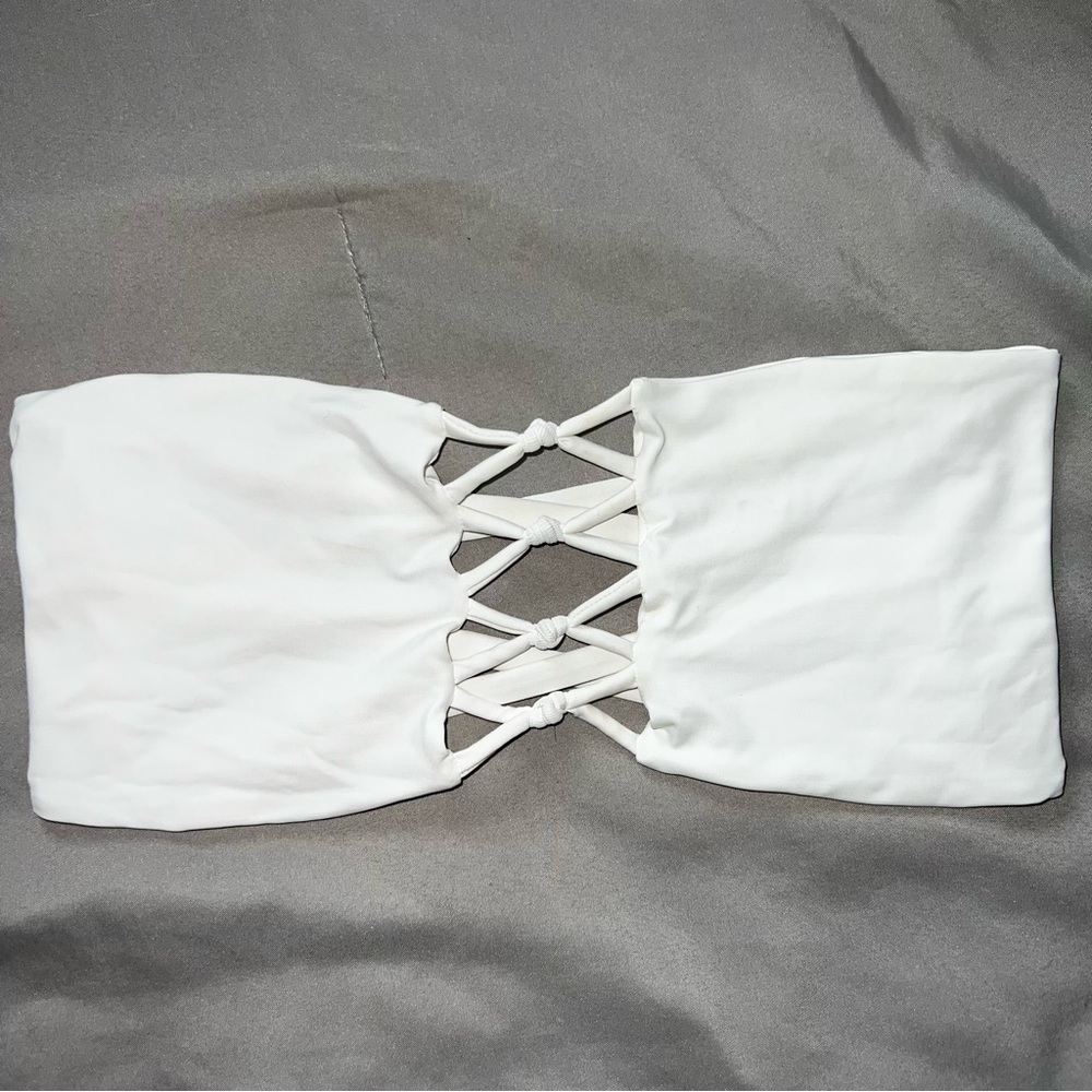 San Lorenzo White Strapless Bikini Top